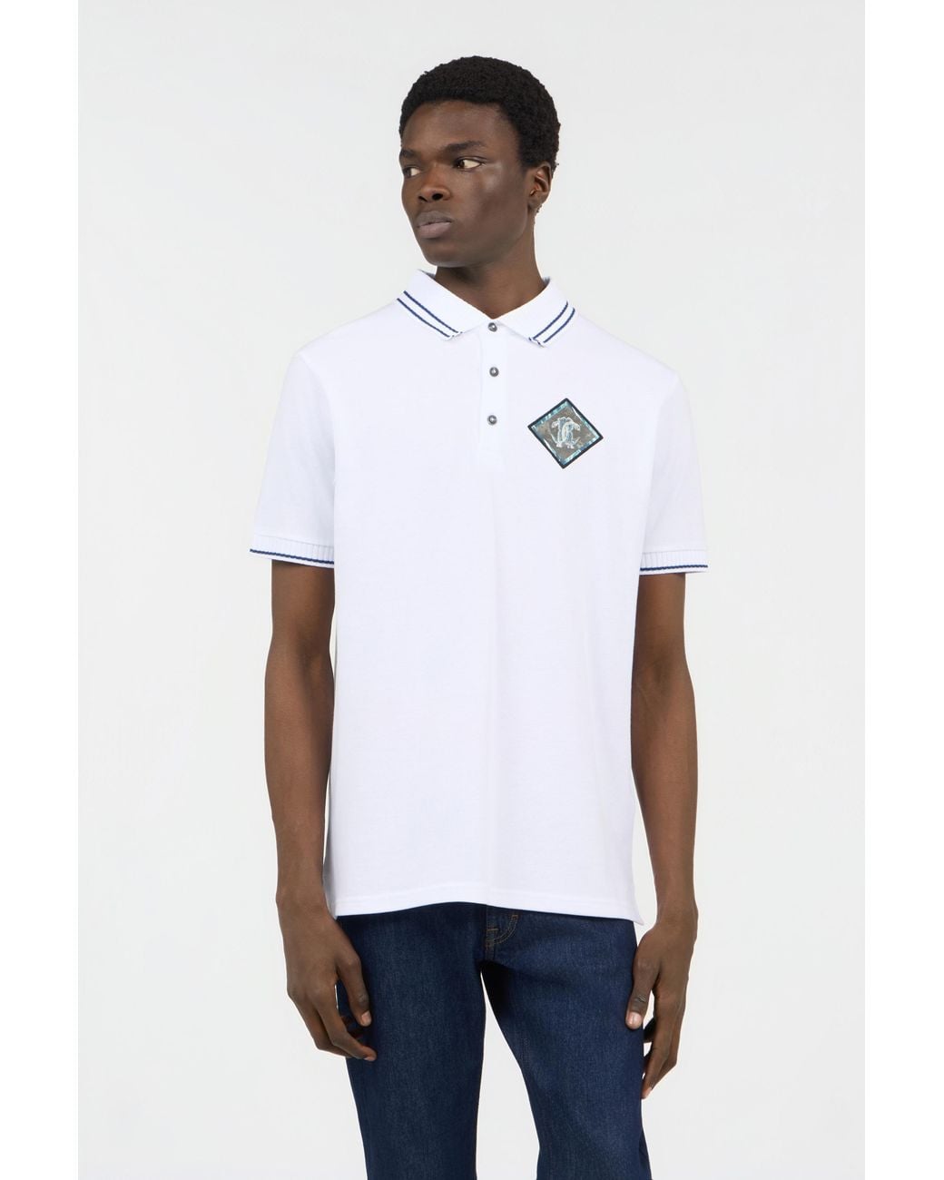 Polo Blanco Roberto Cavalli de hombre de color White