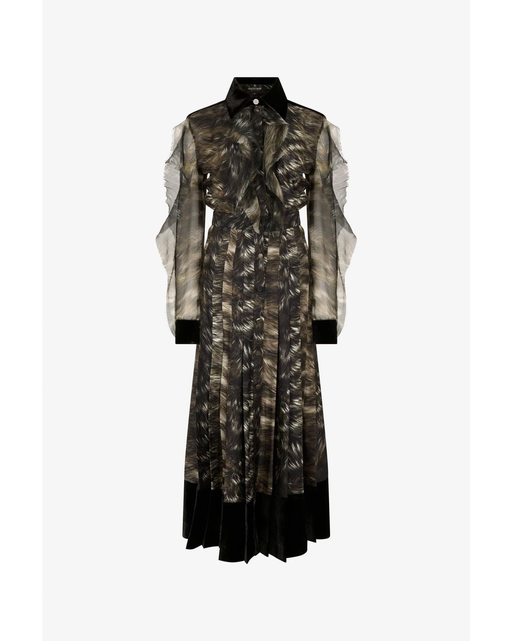 Roberto Cavalli Black Midi Dress