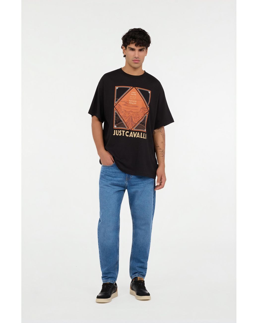Roberto Cavalli Blue Five-Pocket Jeans With Straight Leg for men