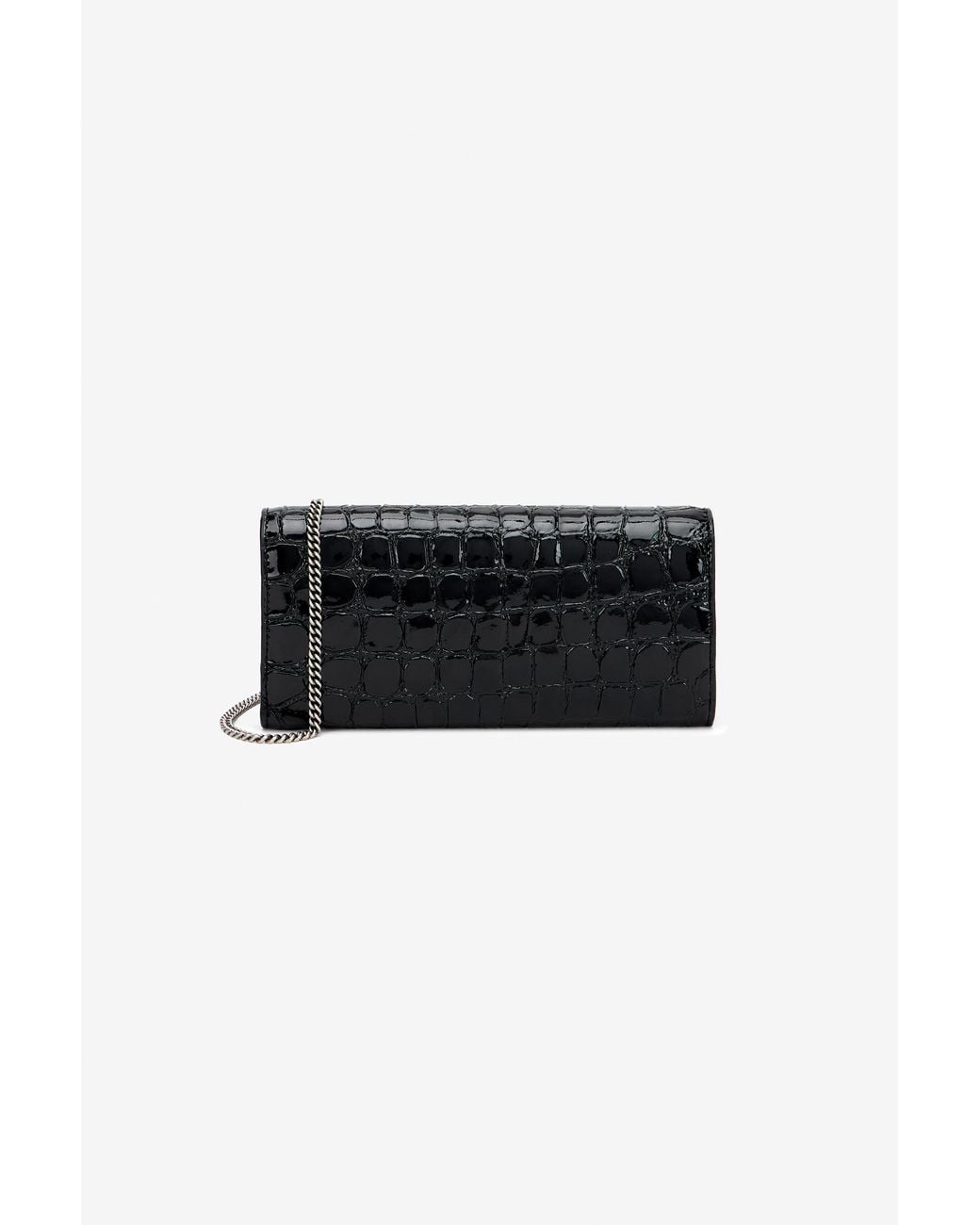 Roberto Cavalli Black Roar Leather Wallet With Chain