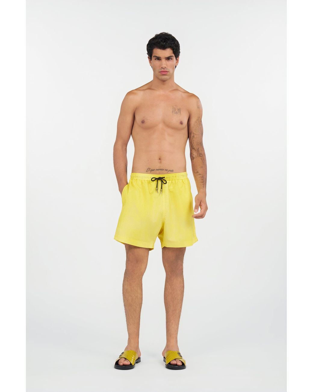 Roberto Cavalli Yellow Bermuda Swim Shorts for men
