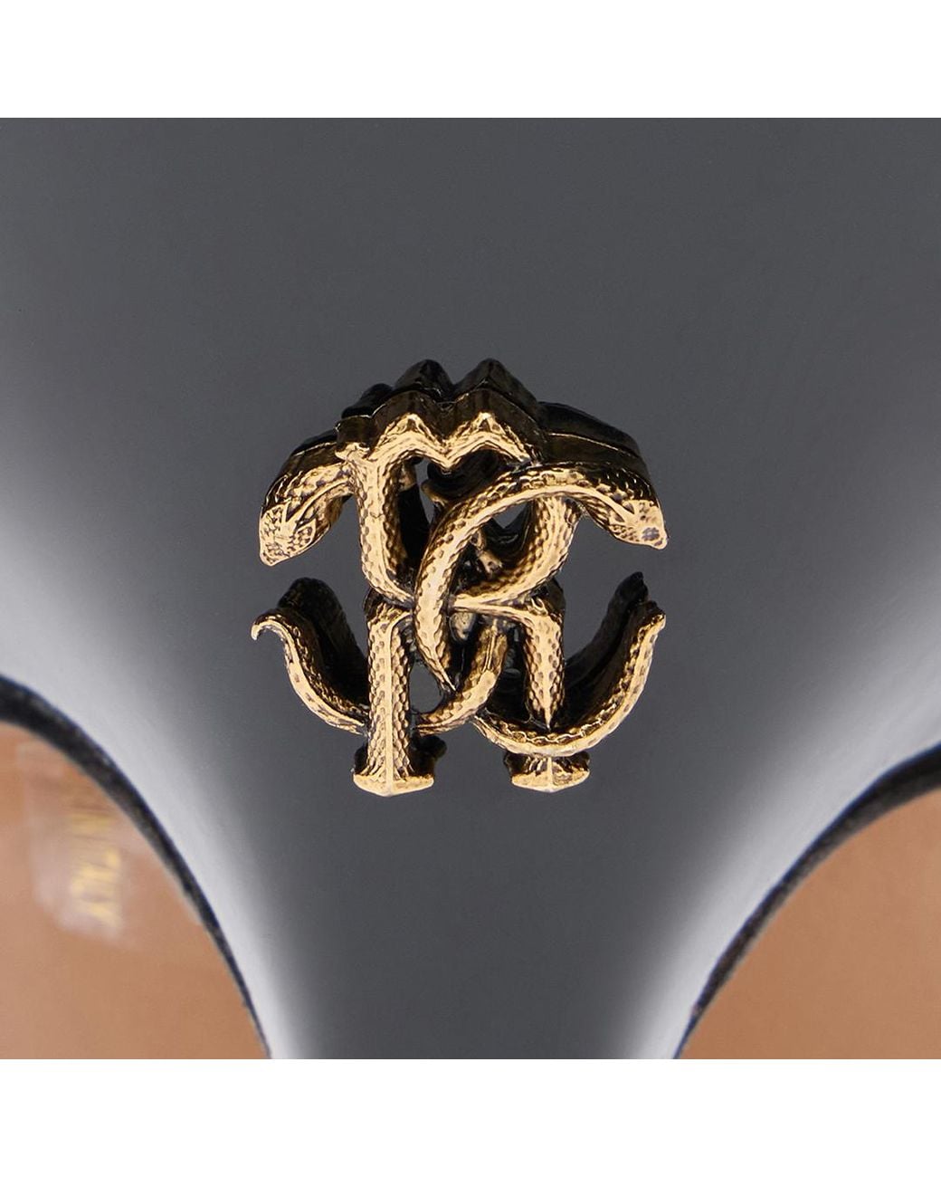 Roberto Cavalli Multicolor Patent Leather Sandal With Rc Monogram