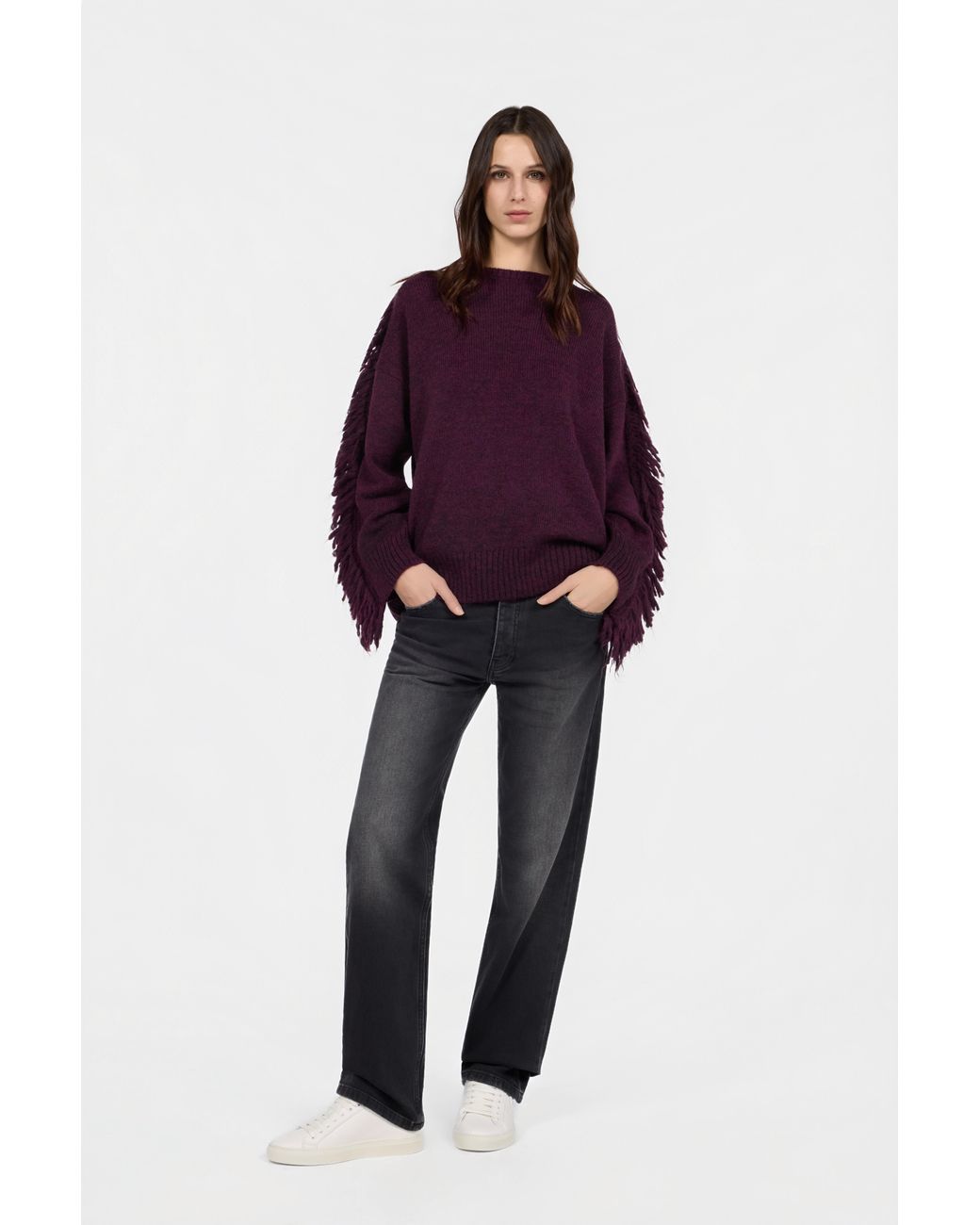 Roberto Cavalli Purple Weinroter Pullover