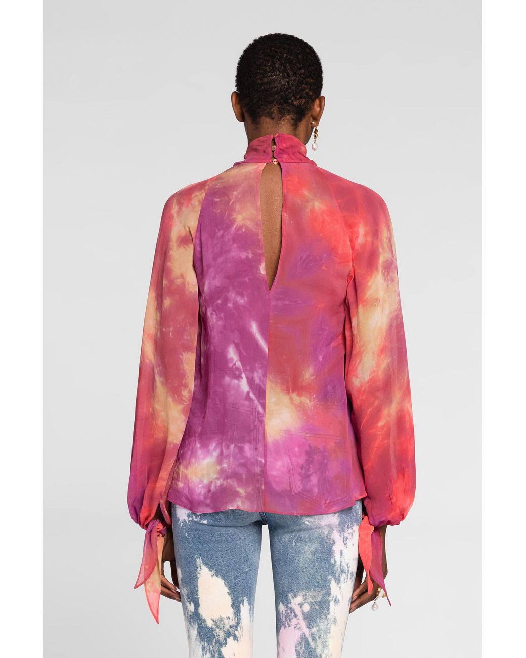 Roberto Cavalli Pink Tie-Dye Top