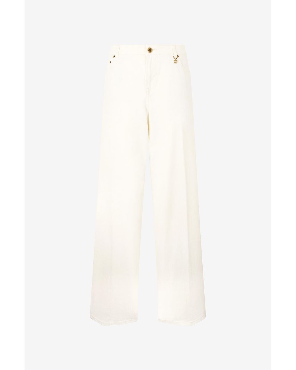 Pantalon Palazzo À Imprimé Python Roberto Cavalli en coloris White