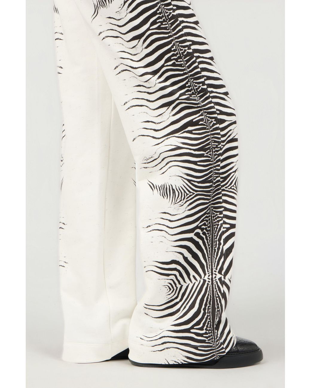 Roberto Cavalli White Zebra Print Trousers