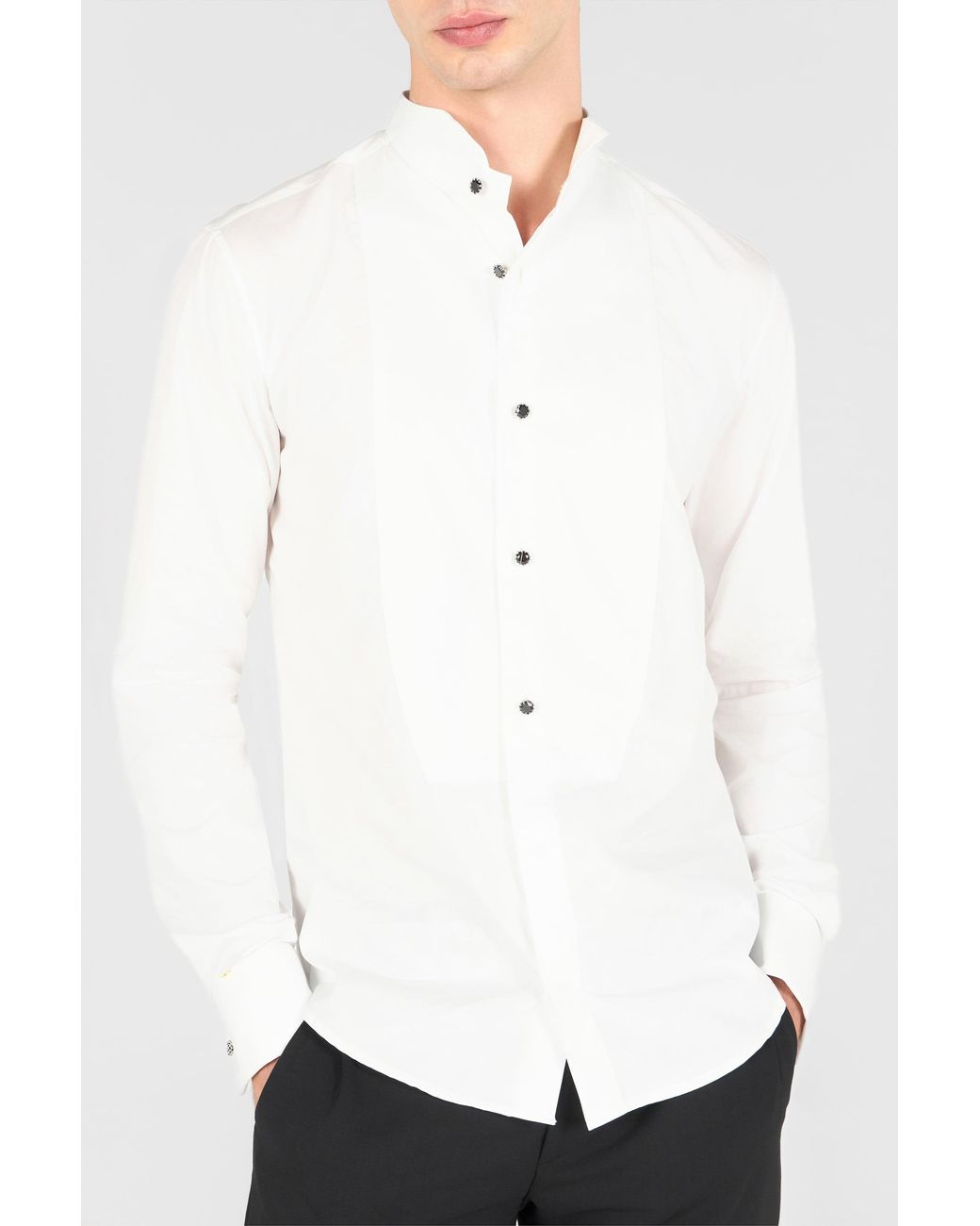 Roberto Cavalli Blue Shirt With Plastron for men