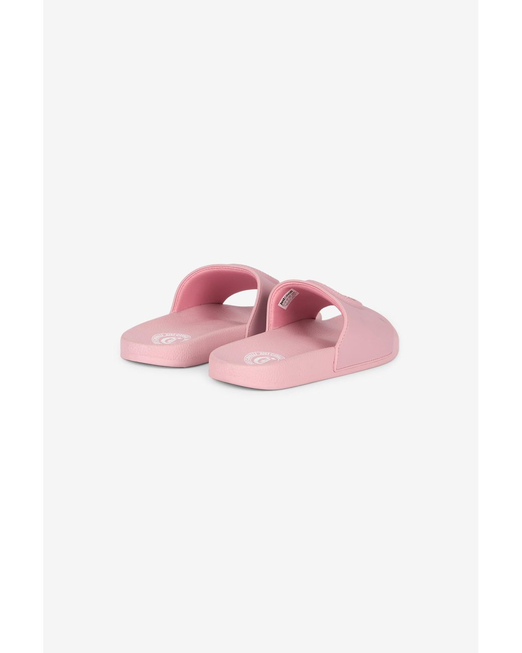 Roberto Cavalli Pink Sliders With Jc Monogram And Logo