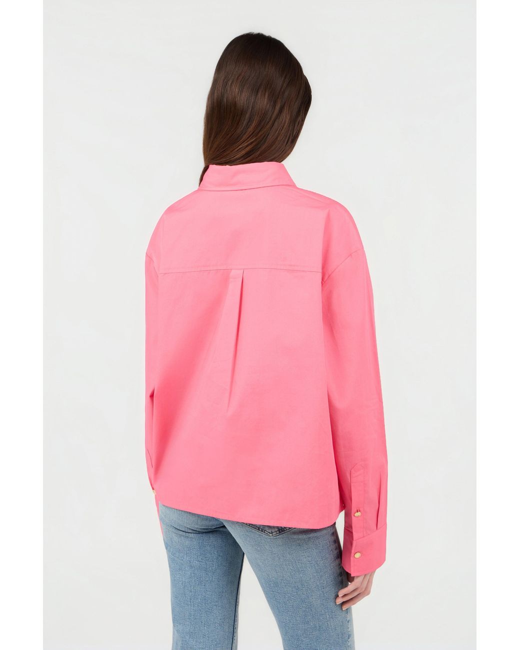 Roberto Cavalli Pink Shirt With Rhinestone Jewel Logo for men