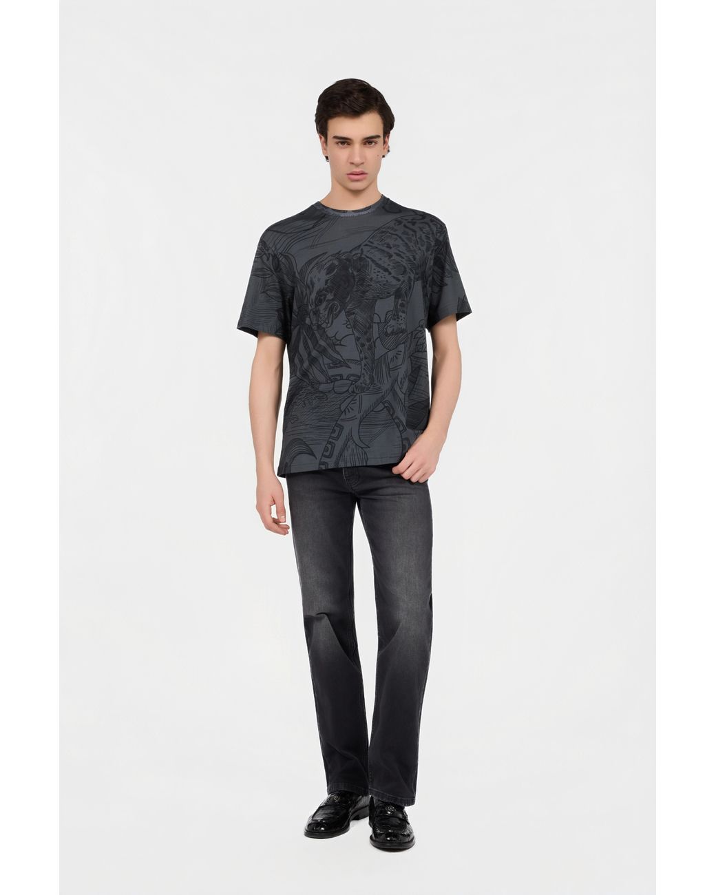 Roberto Cavalli Black Washed Straight Fit Jeans for men