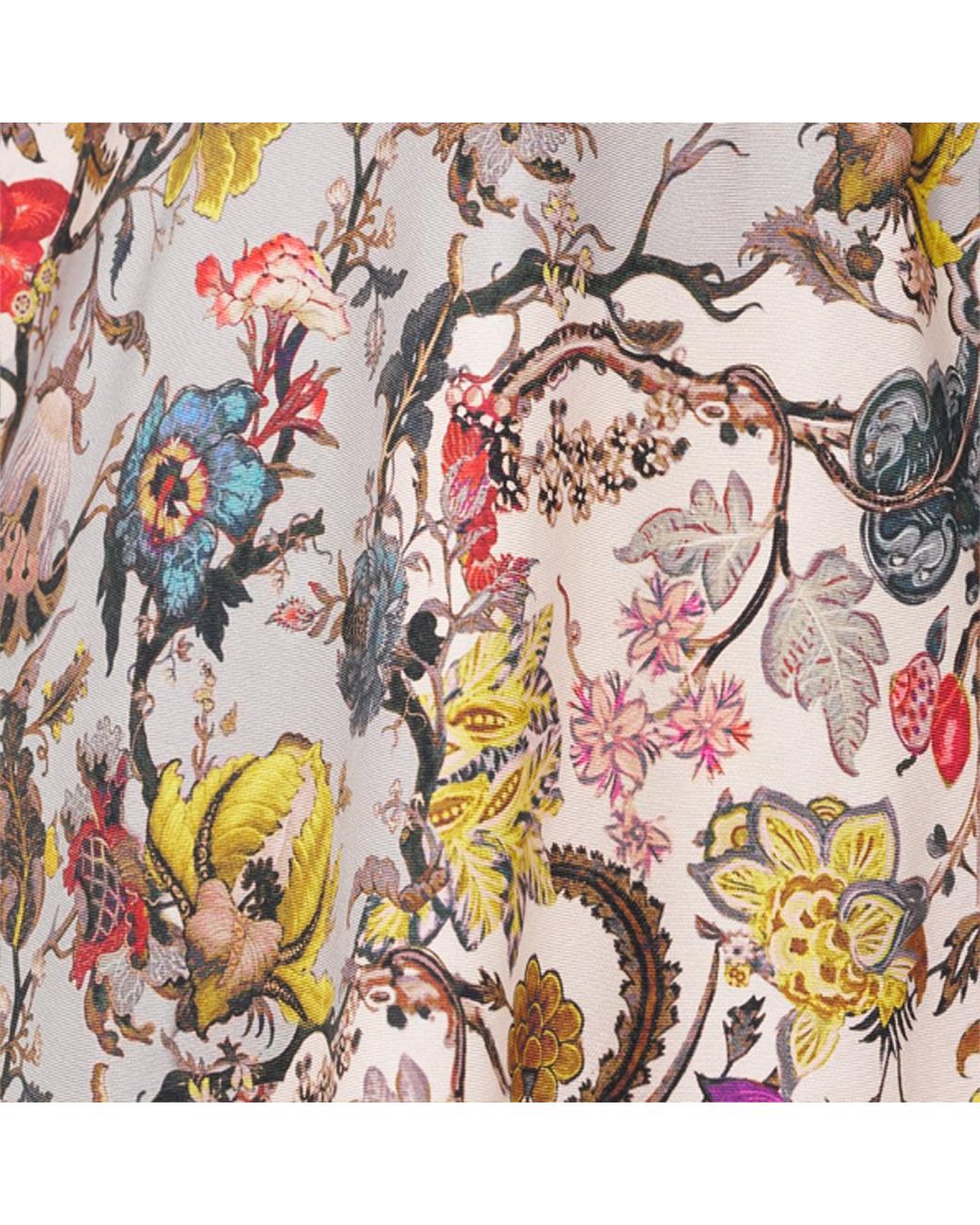 Roberto Cavalli White Top With Florentine Flowers Print