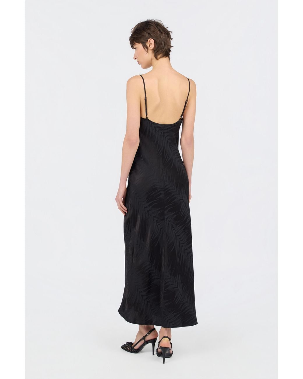 Roberto Cavalli Black Natural Barb Print Midi Dress