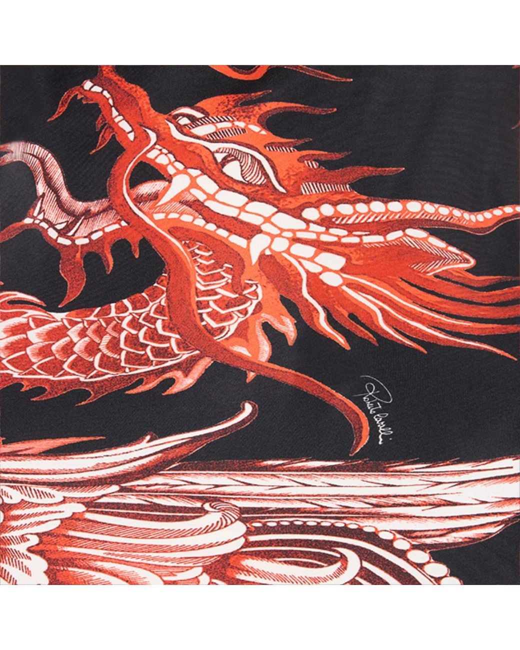 Roberto Cavalli Red Silk Mini Dress With Dragon And Ruches