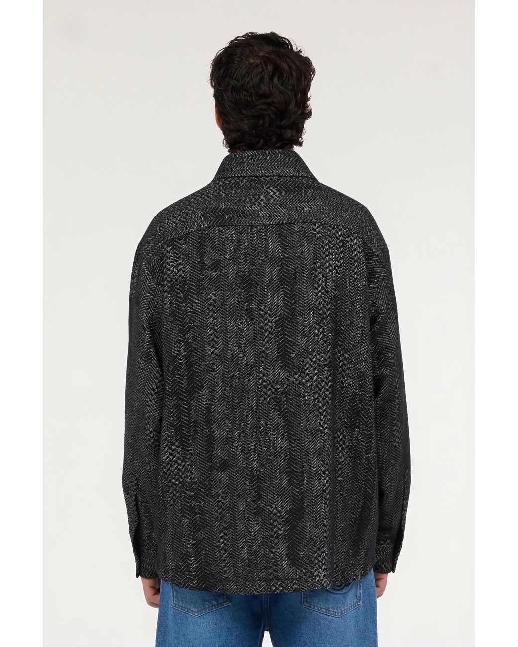 Roberto Cavalli Black Cotton And Wool Zip Overshirt for men