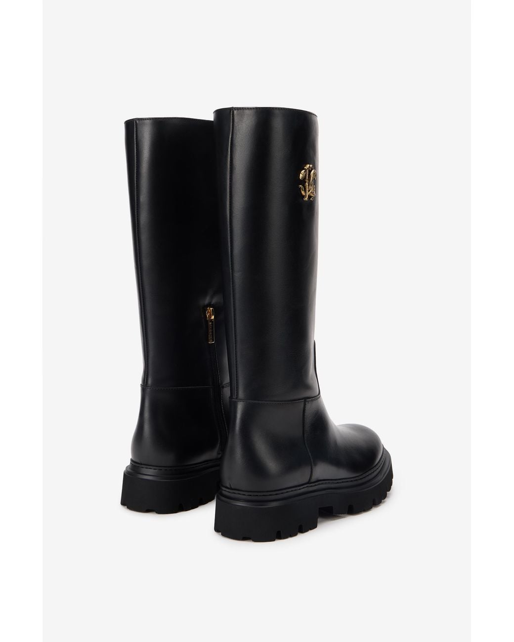 Roberto Cavalli Black Boots With Logo