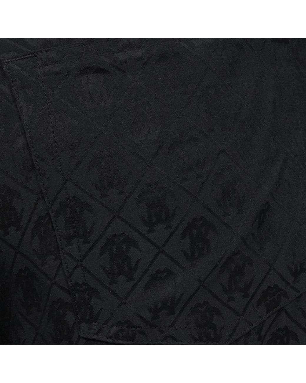 Roberto Cavalli Black Silk Cargo Trousers With Monogram Rc