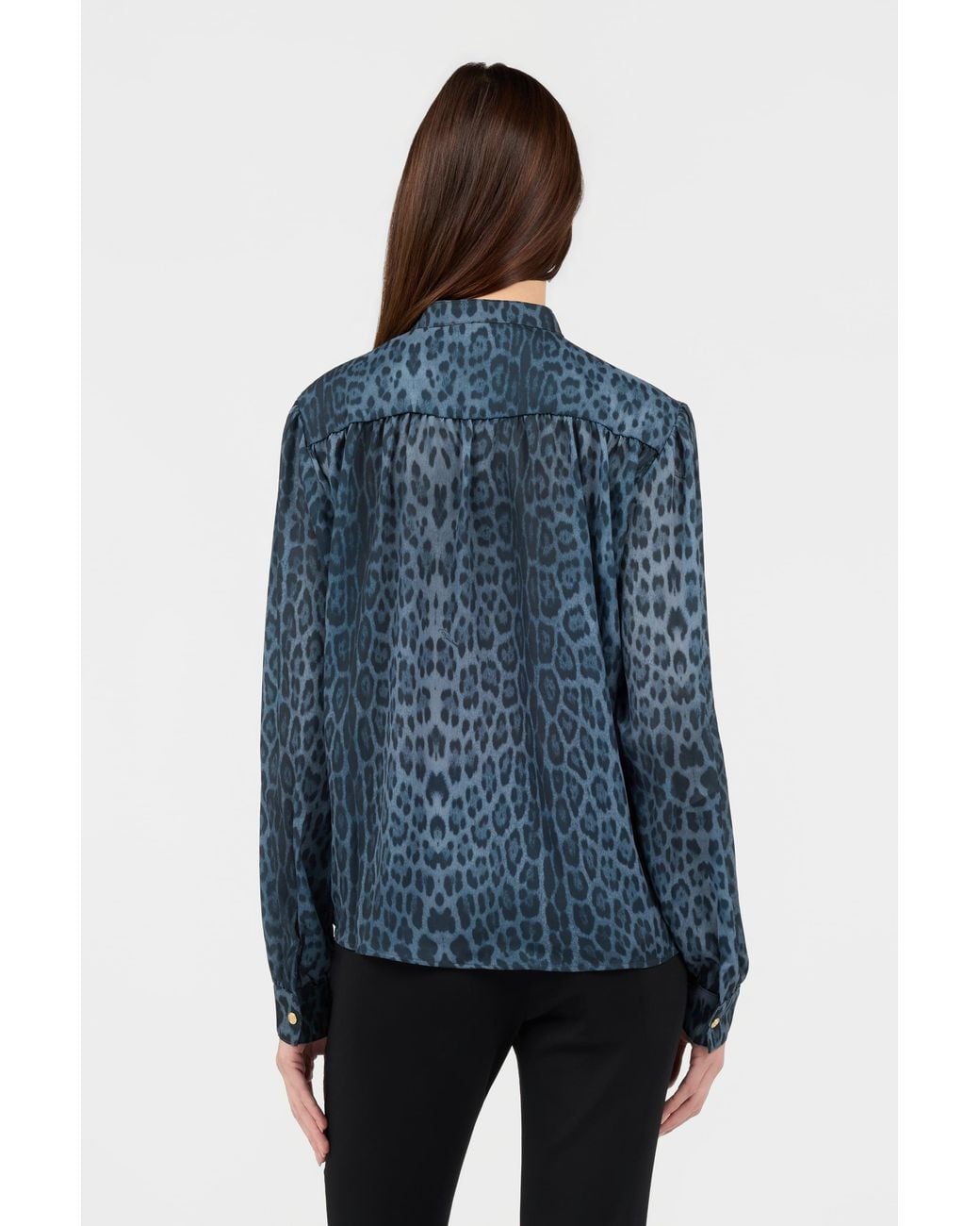 Roberto Cavalli Blue Jaguar Print Shirt
