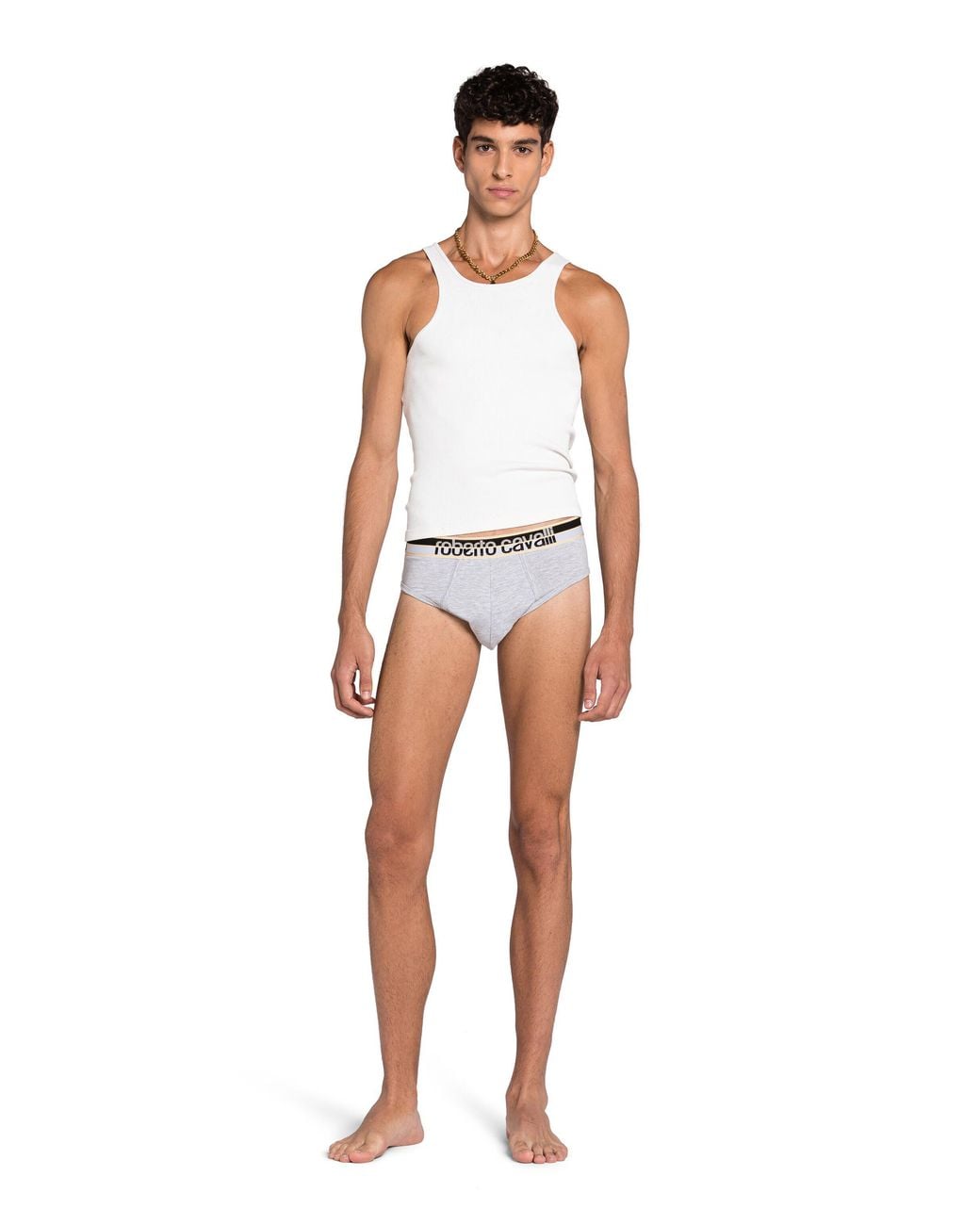 Roberto Cavalli White Two-Pack Cotton Briefs With Logo Waistband for men