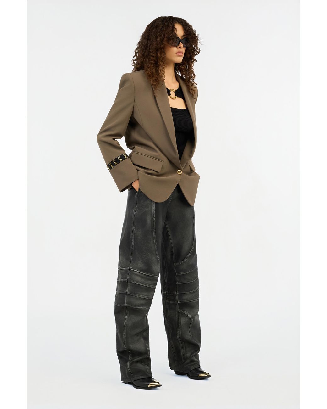 Roberto Cavalli Black Gerippter Pullover