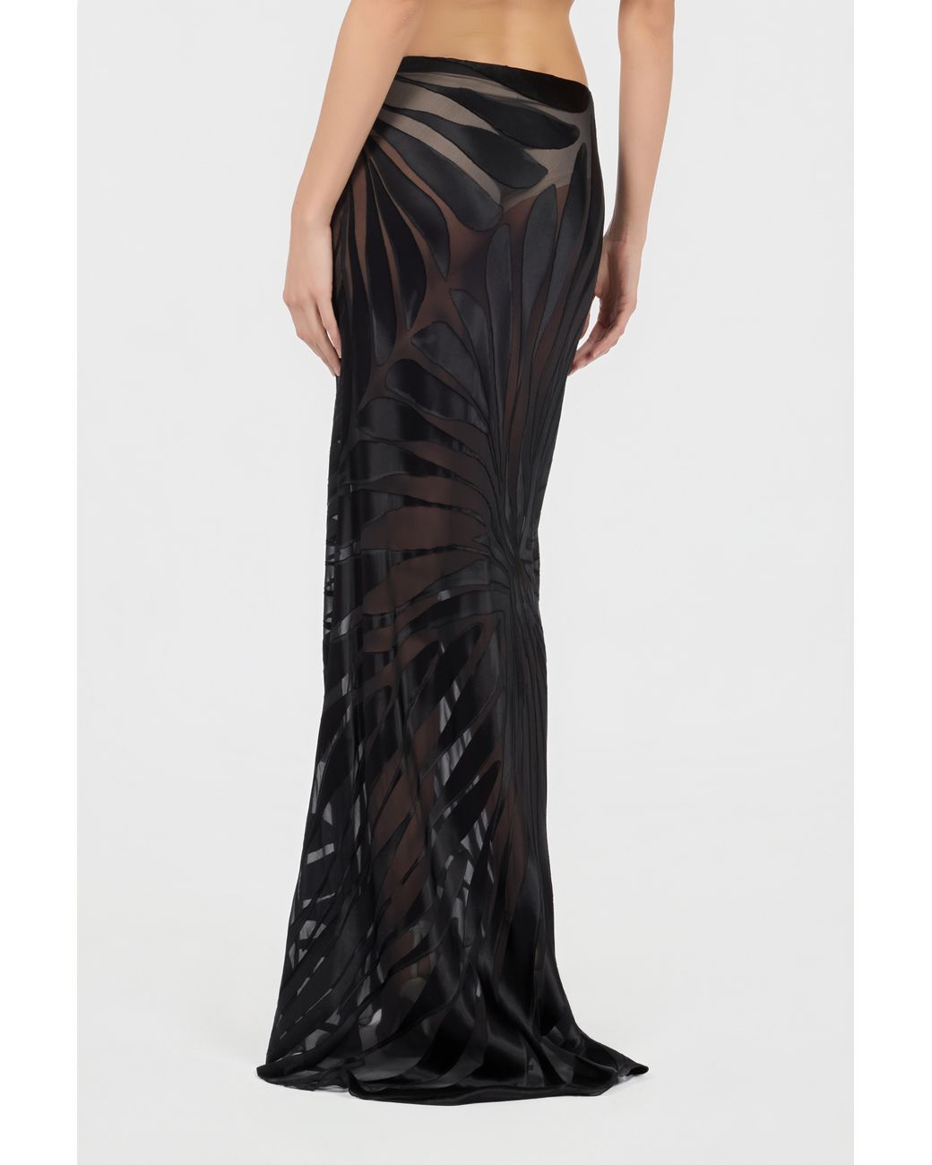 Roberto Cavalli Black Skirt With Ray Devoré Print