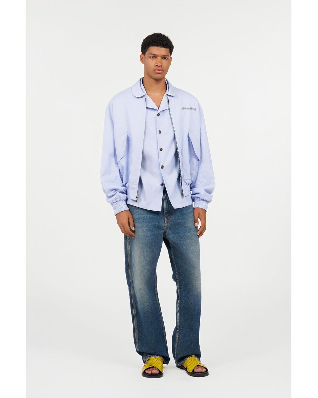 Roberto Cavalli Blue Reversible Bomber Jacket With Baby Jaguar Print for men