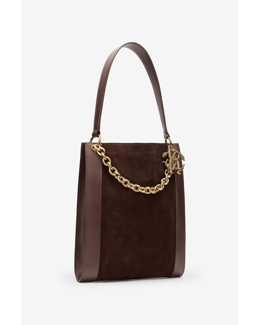 Roberto Cavalli Brown Shoulder Bag With Chain