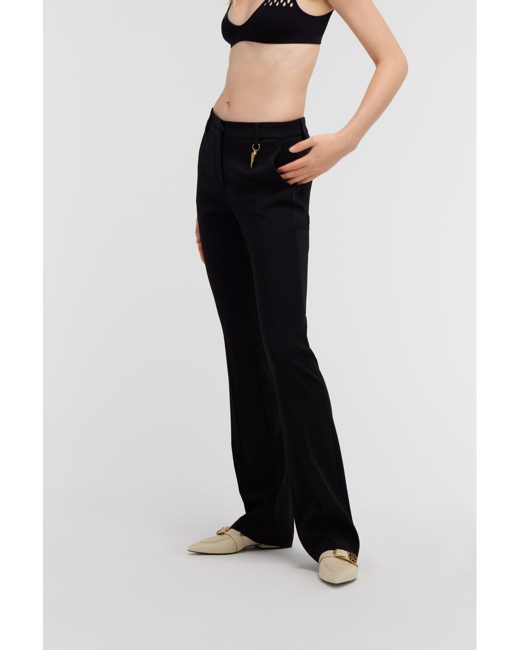 Roberto Cavalli Black Pants With Fang Detail