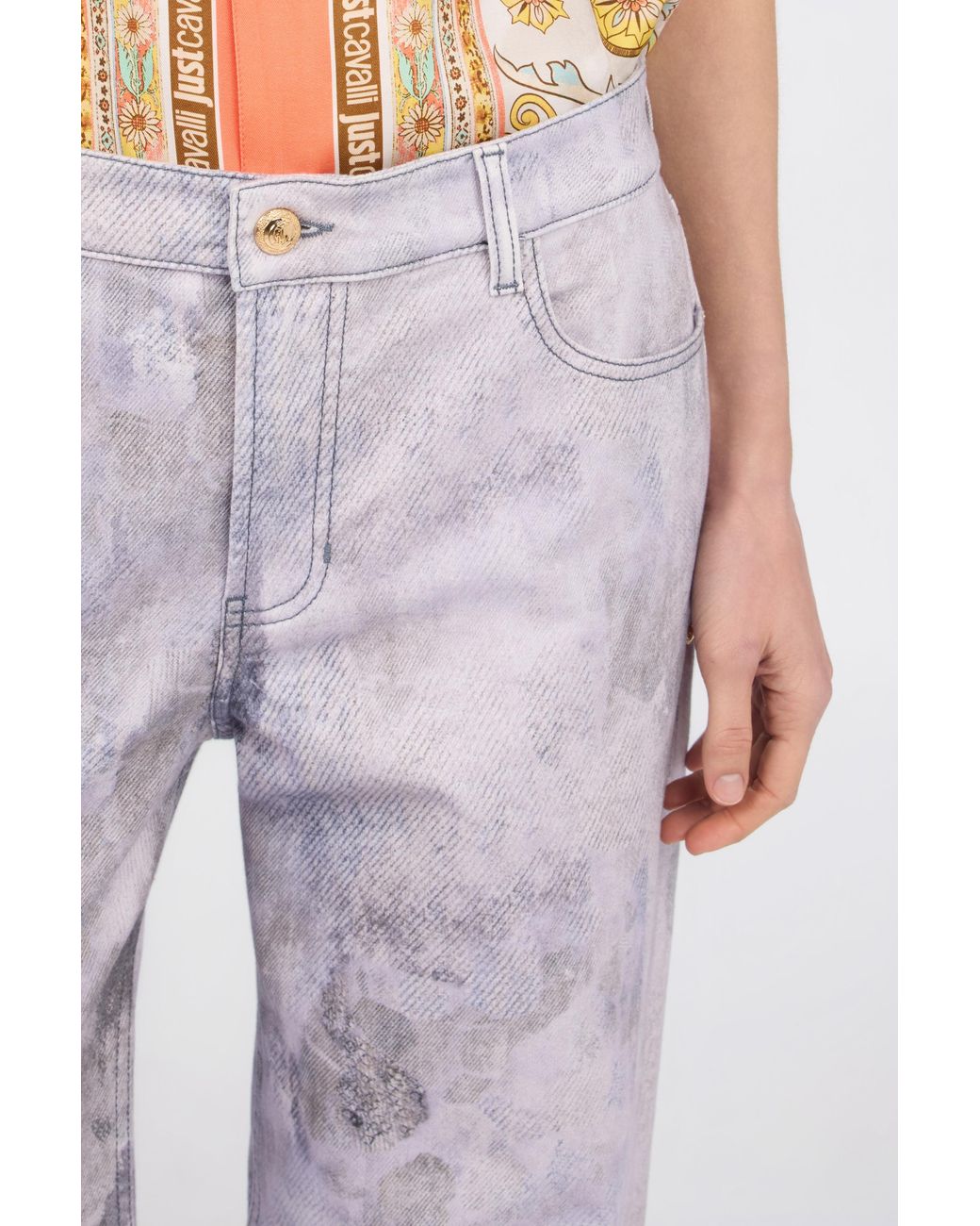 Roberto Cavalli Multicolor Straight Leg Jeans