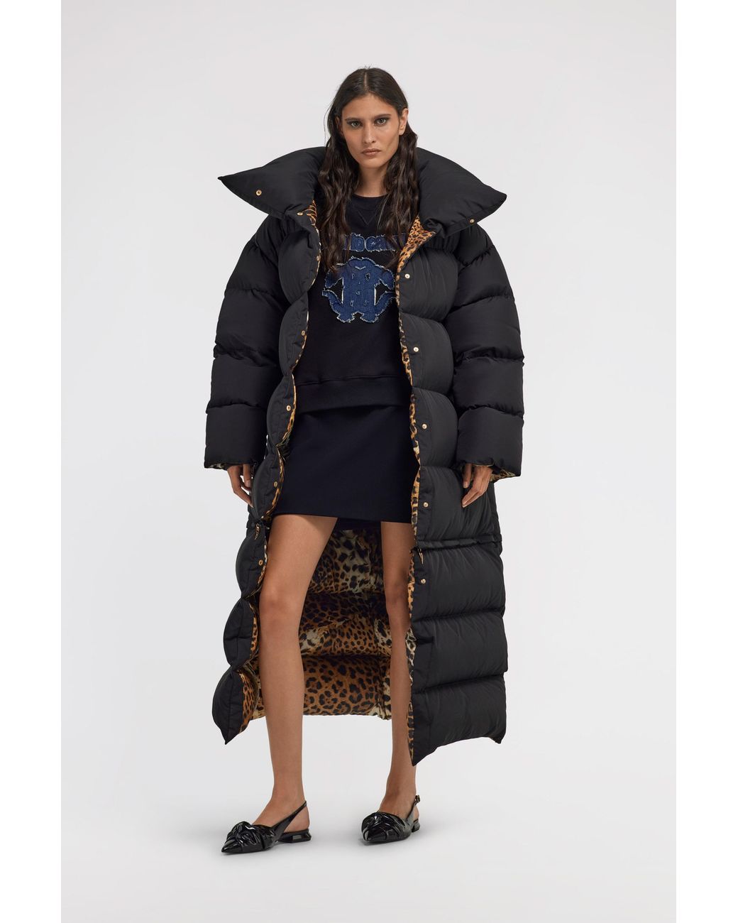 Roberto Cavalli Black Padded Coat