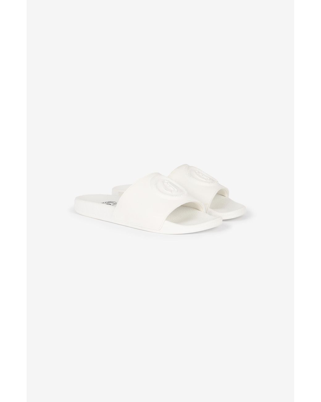 Roberto Cavalli White Sliders With Jc Monogram And Logo