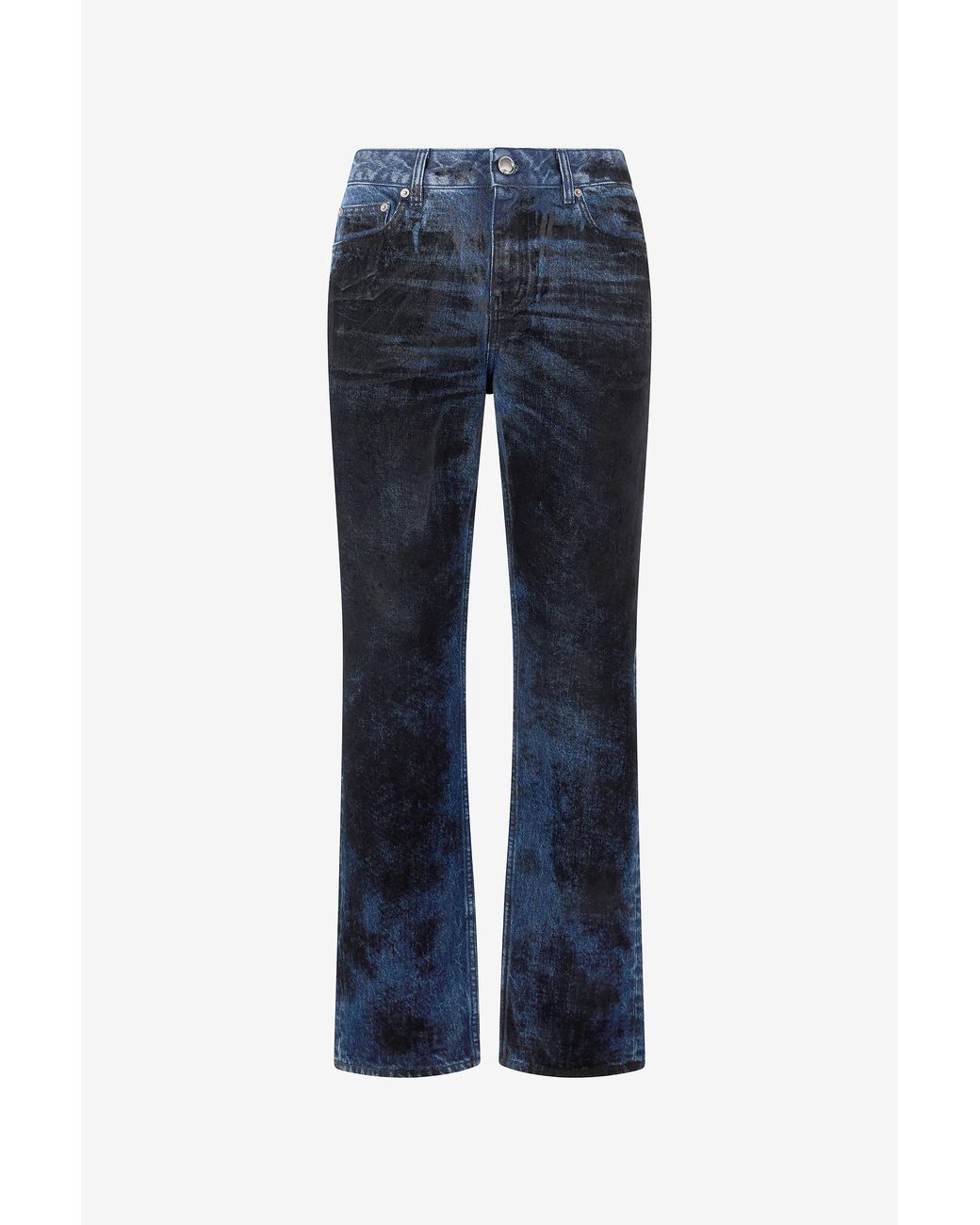 Roberto Cavalli Blue Jeans With Contrasting Discoloration Detailing for men