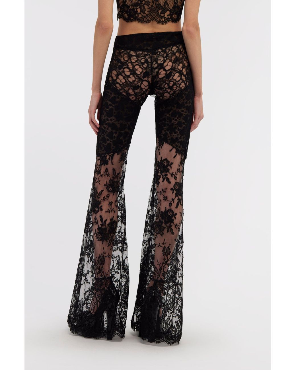 Roberto Cavalli Multicolor Flare Transparent Trousers