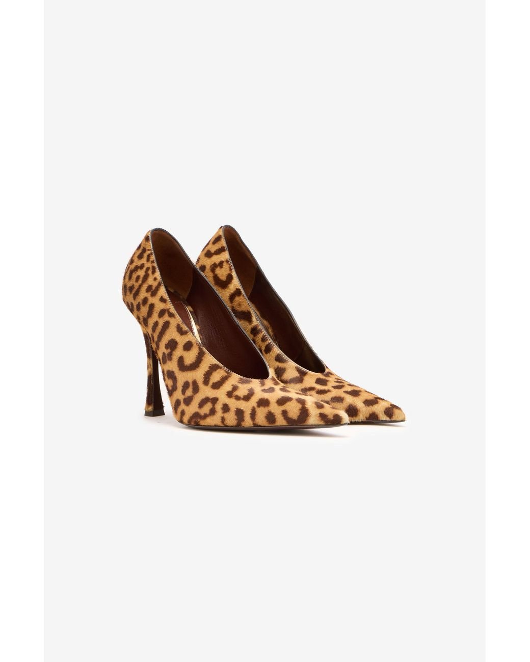Roberto Cavalli Brown Hairy Leopard Skin Pumps