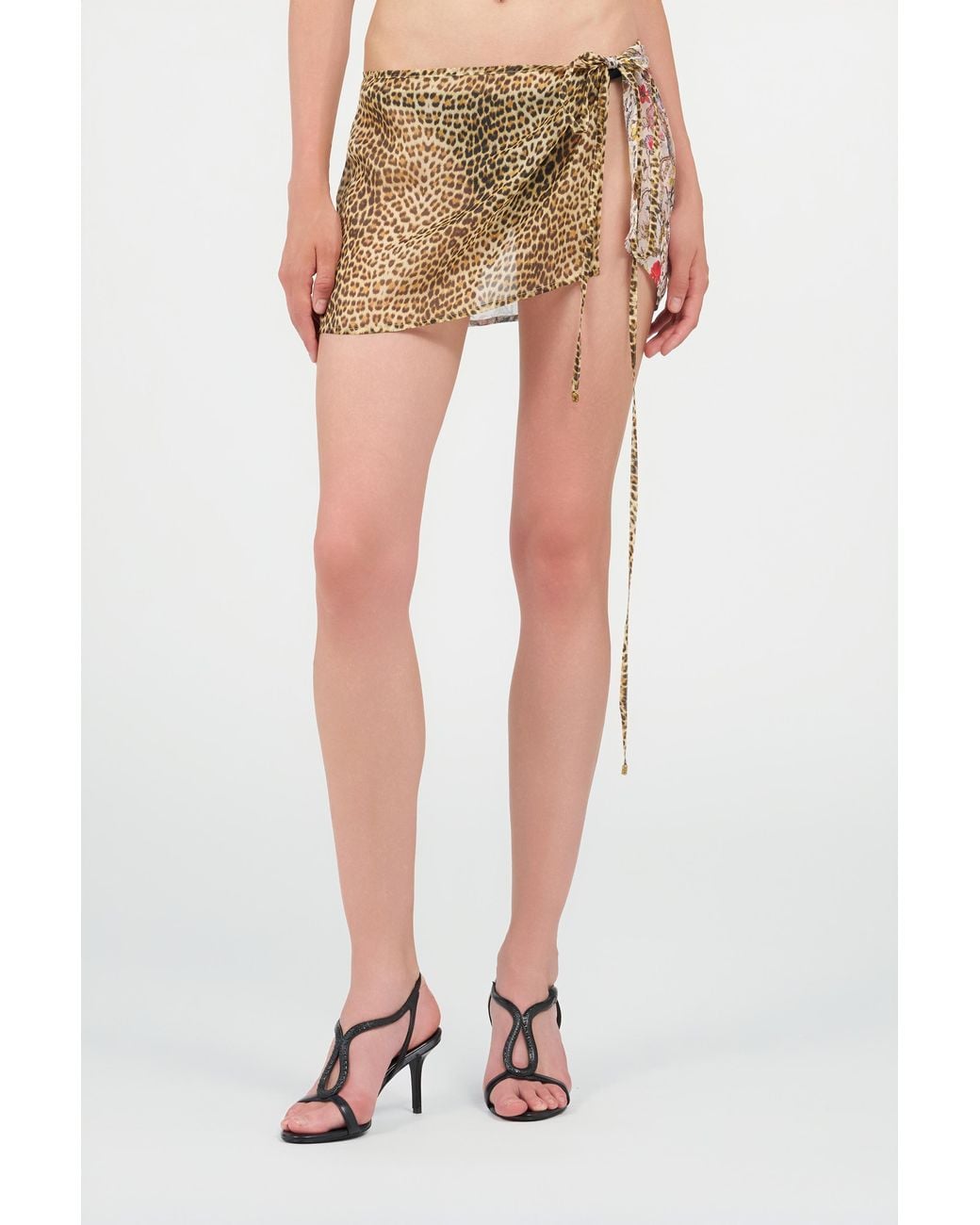 Roberto Cavalli Natural Baby Jaguar Print Silk Pareo