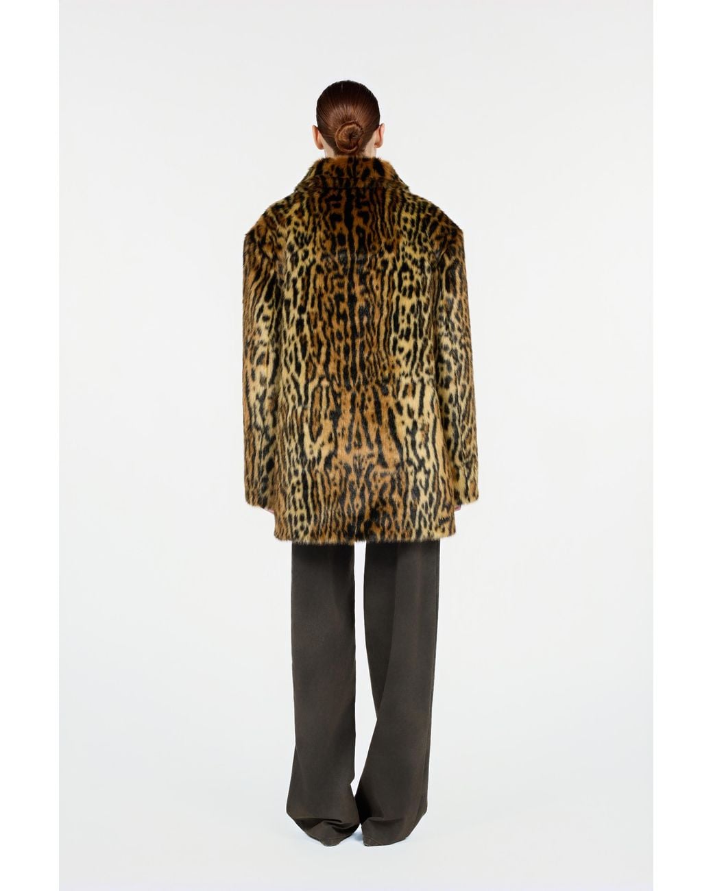 Roberto Cavalli Brown Leopard-Print Button Coat