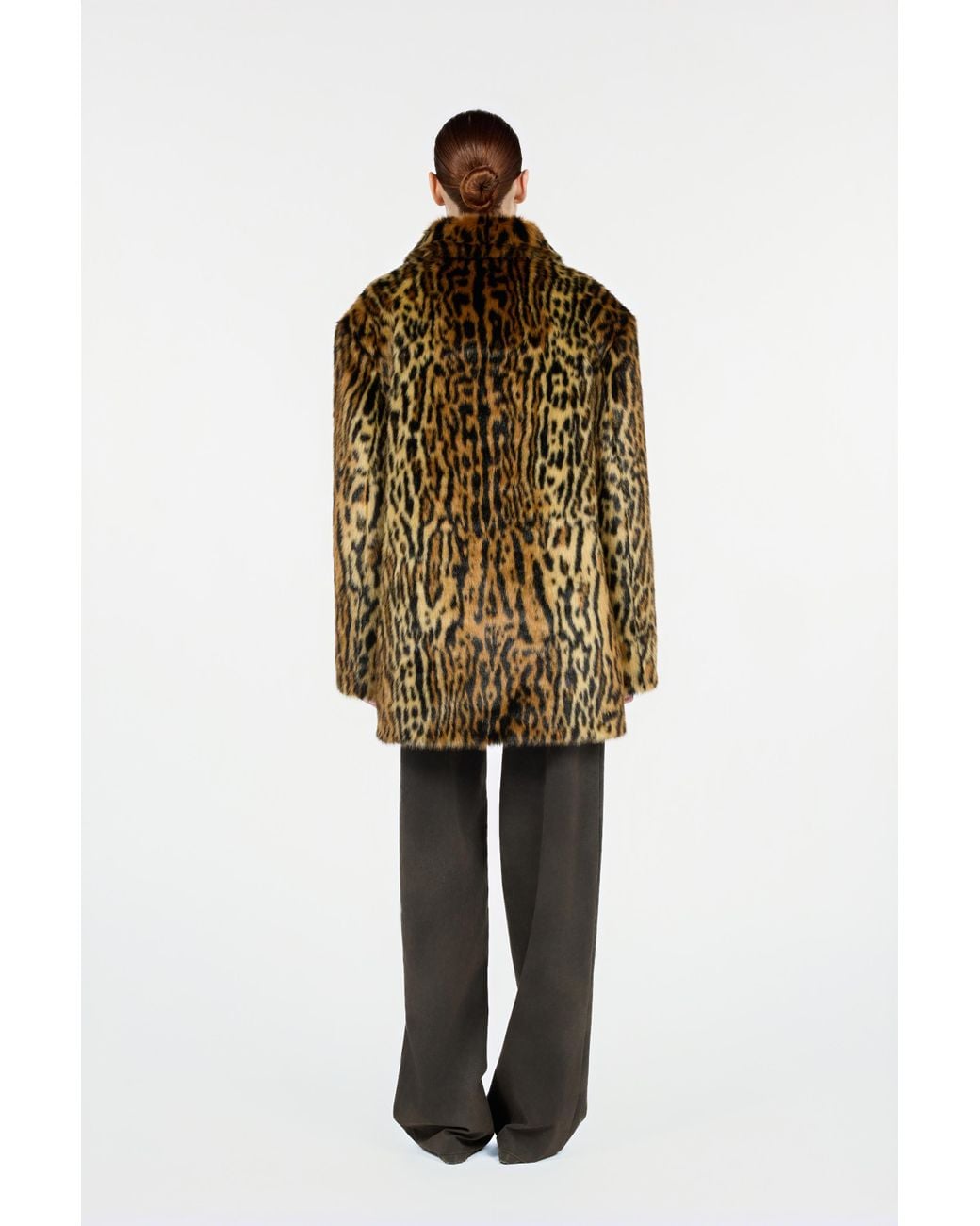 Roberto Cavalli Brown Leopard-Print Button Coat