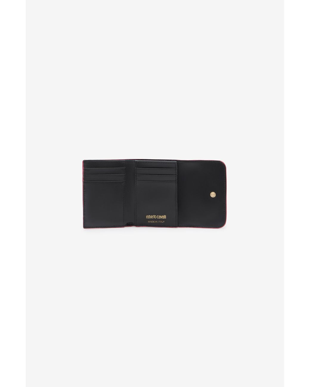 Roberto Cavalli Red Crocodile-Effect Square Card Holder