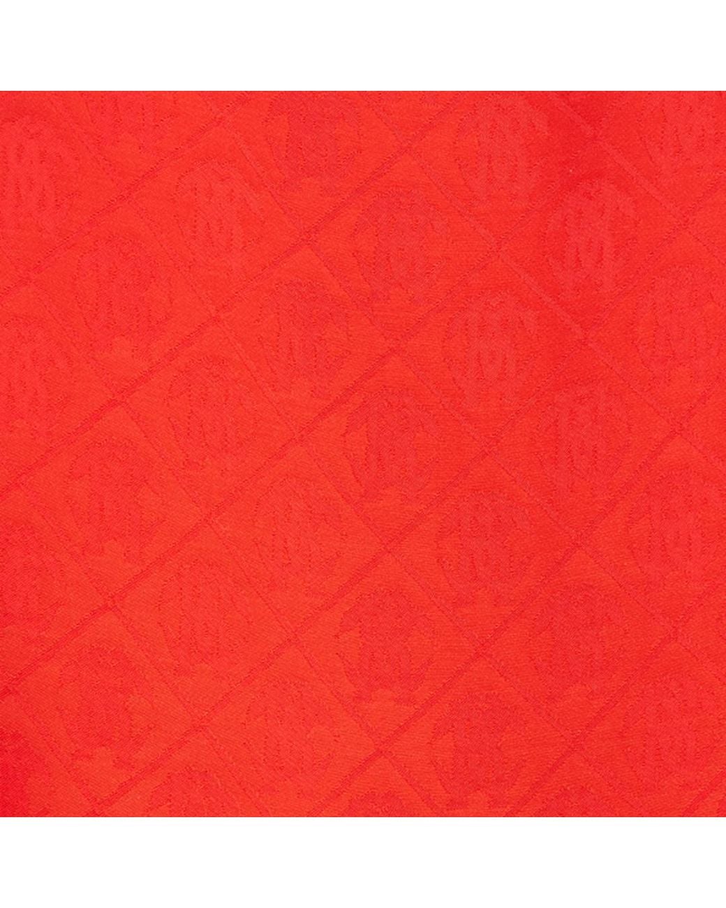 Roberto Cavalli Red Silk Blouse With Rc Print