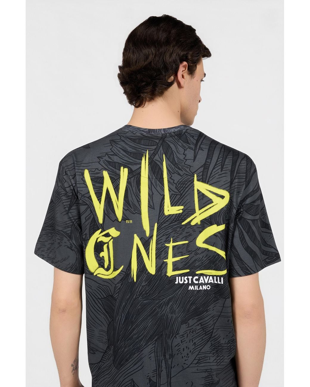 Roberto Cavalli Blue T-Shirt With Wild Ones Motif for men
