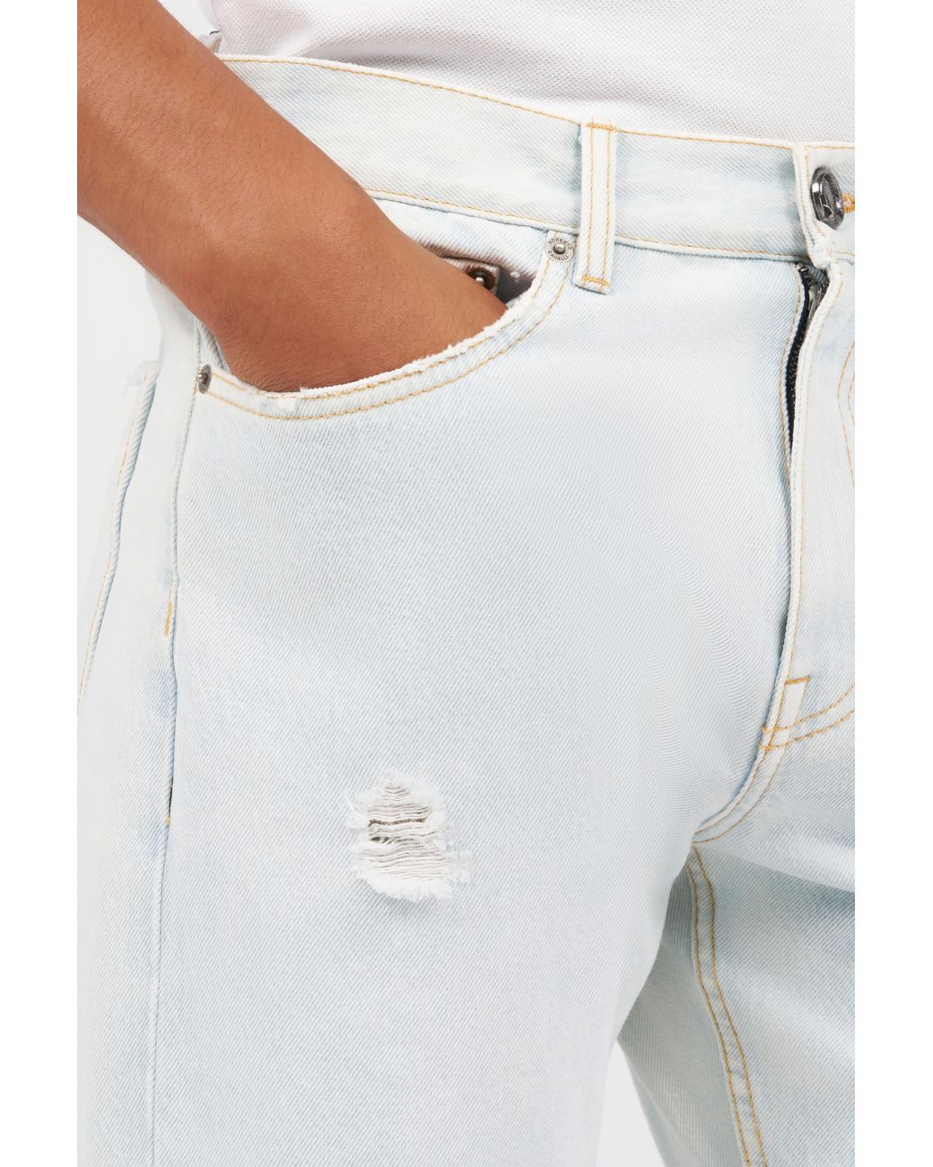 Roberto Cavalli White Light Denim Jeans for men