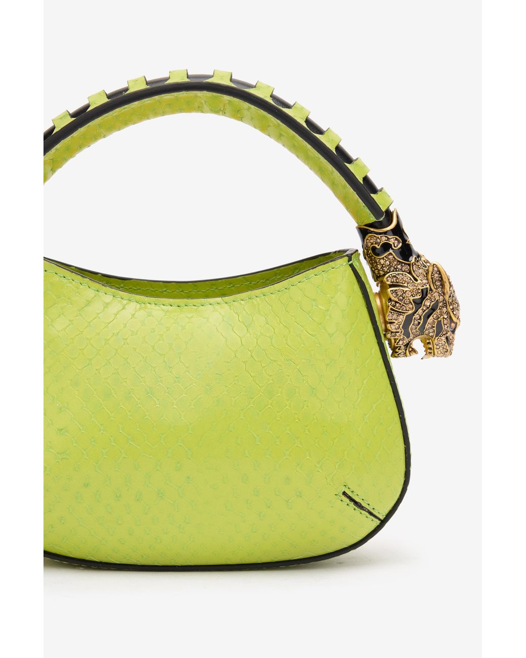 Roberto Cavalli Blue Mini Roar Bag With Snake Print