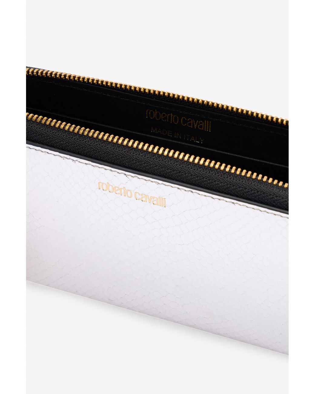 Roberto Cavalli Multicolor Zip-Around Wallet With Snake Print
