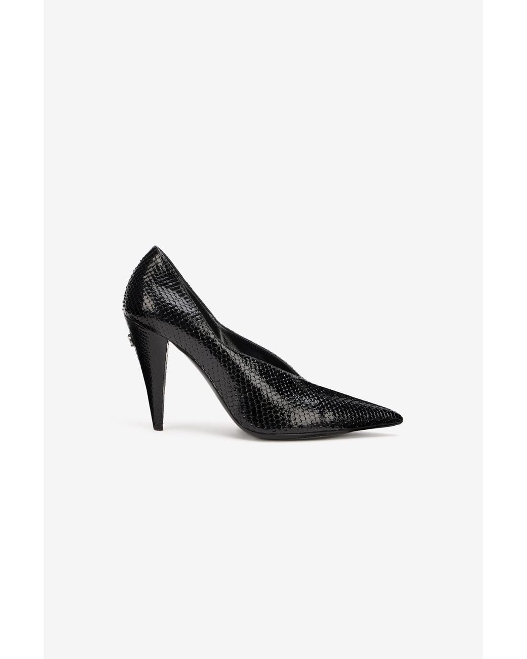 Roberto Cavalli Black Snake-Effect Pumps