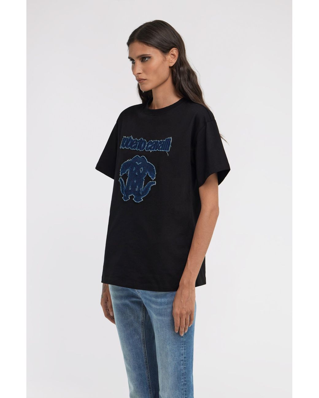 Roberto Cavalli Black Rc Logo T-Shirt
