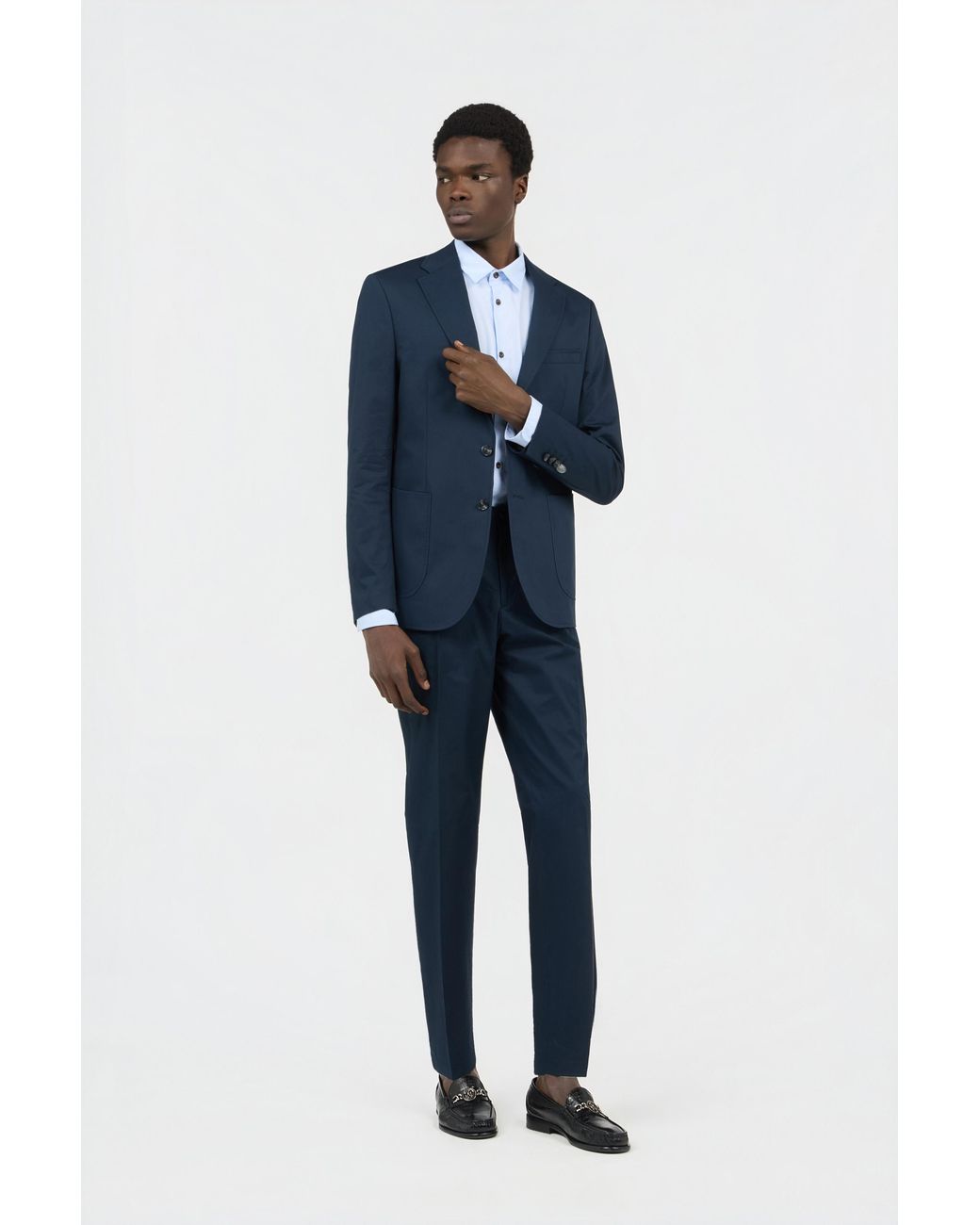 Roberto Cavalli Blue Cotton Suit for men