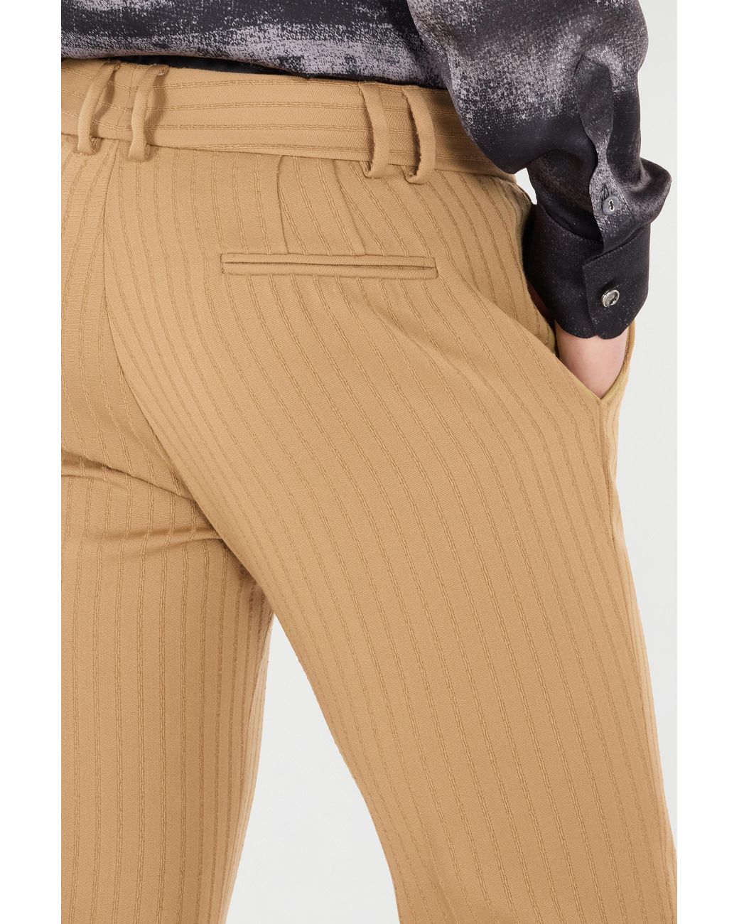 Roberto Cavalli Natural Striped Virgin Wool Pants for men