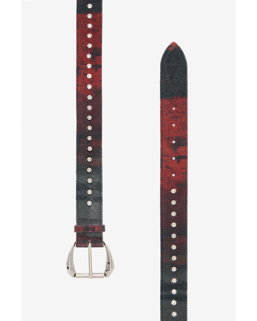 Roberto Cavalli Red Belt With Mottled-Effect Print for men