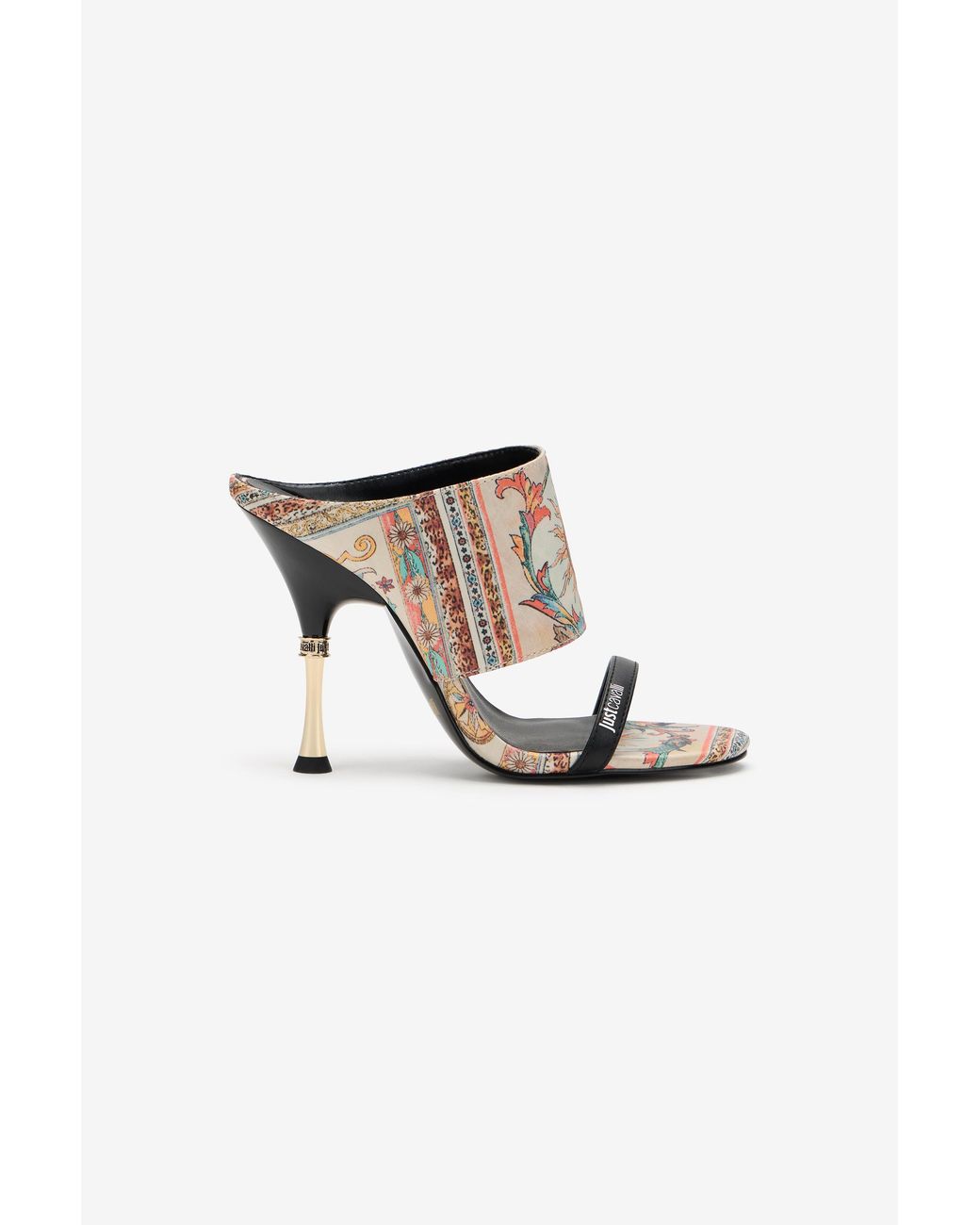 Roberto Cavalli Multicolor Sandal With Persian Tarot Print