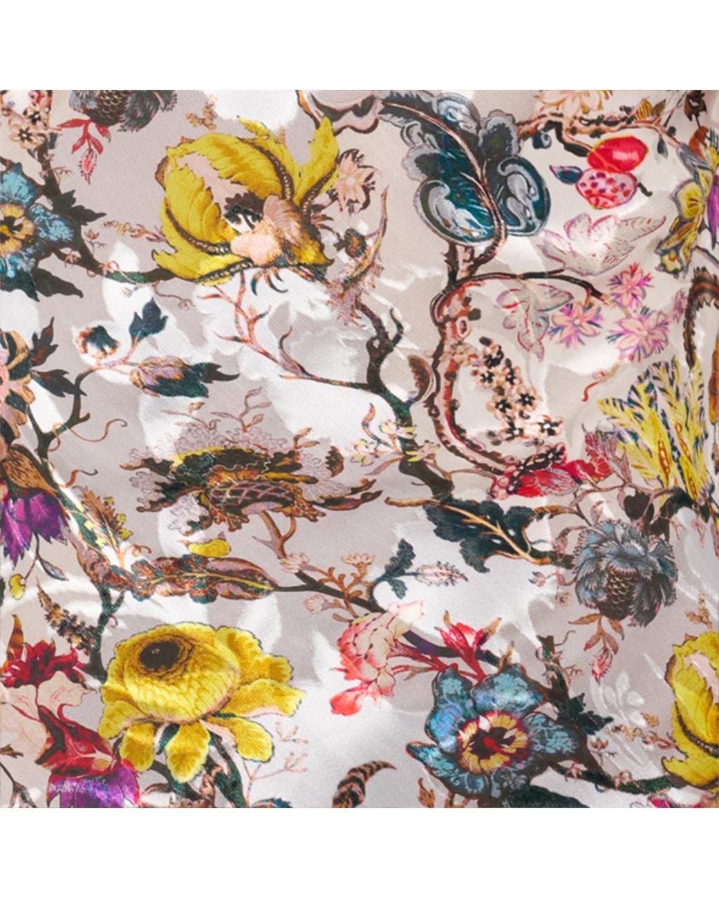 Roberto Cavalli White Top With Florentine Flowers Print