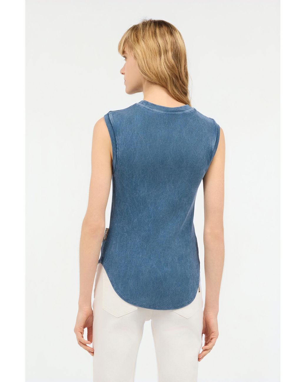 Roberto Cavalli Blue Tank Top With Jc Monogram